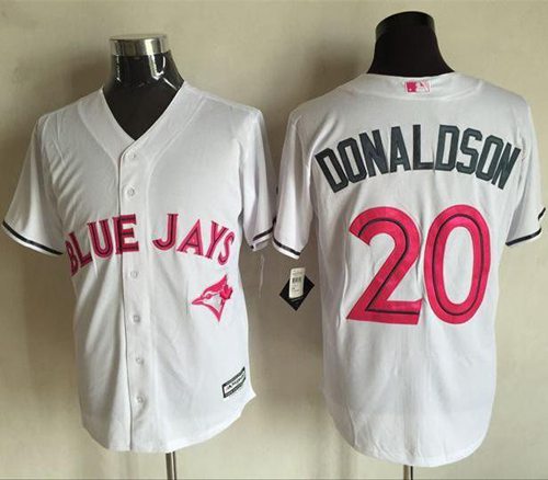 Blue Jays #20 Josh Donaldson White New Cool Base Mother's Day Stitched MLB Jersey